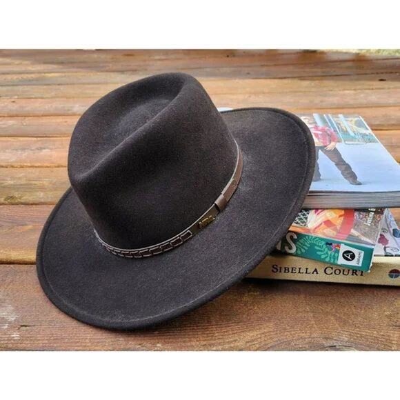 Vintage Cowboy Hat Medium Resistol NRA Brown Wool Felt Western Rodeo Yellowstone - Picture 1 of 13